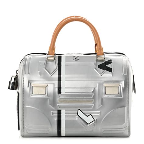 LOUIS VUITTON Epi Spaceship Embossed Speedy 25 Silver 